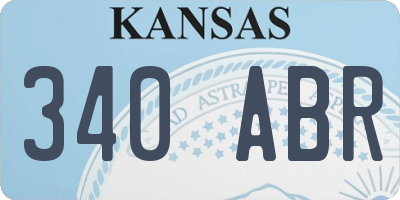 KS license plate 340ABR
