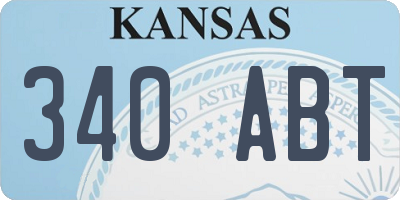 KS license plate 340ABT