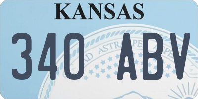 KS license plate 340ABV
