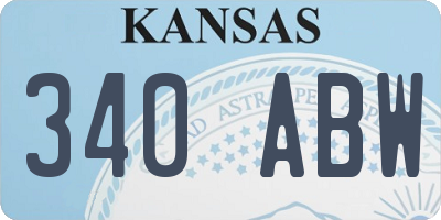 KS license plate 340ABW