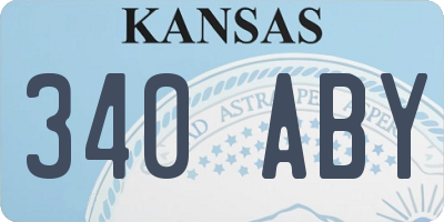 KS license plate 340ABY