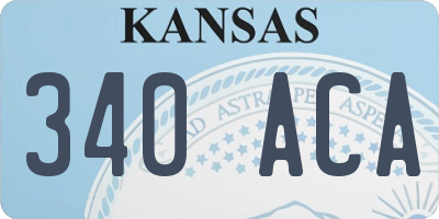 KS license plate 340ACA