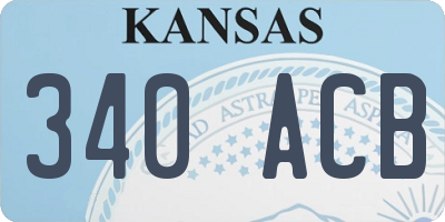 KS license plate 340ACB