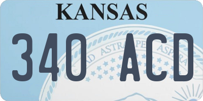 KS license plate 340ACD