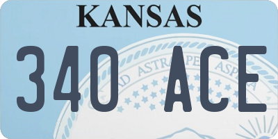 KS license plate 340ACE
