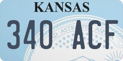 KS license plate 340ACF