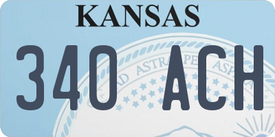 KS license plate 340ACH