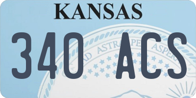 KS license plate 340ACS