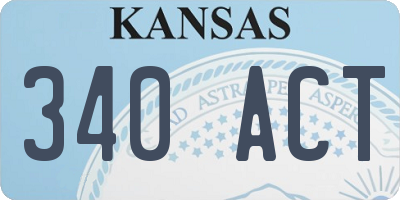 KS license plate 340ACT