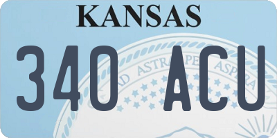 KS license plate 340ACU