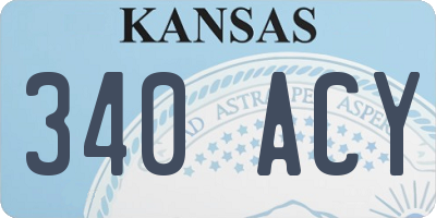 KS license plate 340ACY