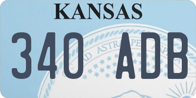 KS license plate 340ADB