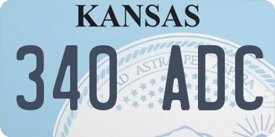 KS license plate 340ADC