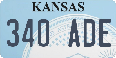 KS license plate 340ADE
