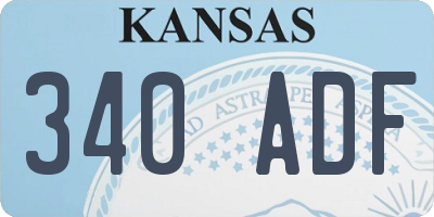 KS license plate 340ADF