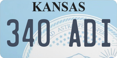 KS license plate 340ADI