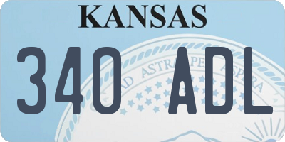 KS license plate 340ADL