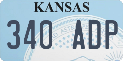 KS license plate 340ADP