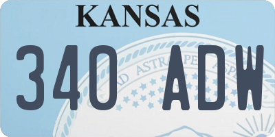 KS license plate 340ADW