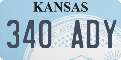 KS license plate 340ADY