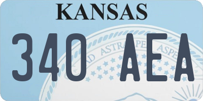 KS license plate 340AEA