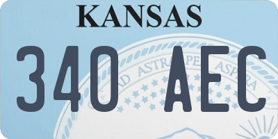 KS license plate 340AEC
