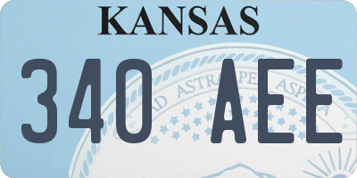 KS license plate 340AEE