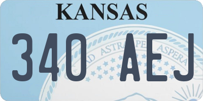 KS license plate 340AEJ