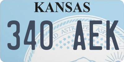 KS license plate 340AEK