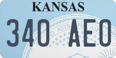 KS license plate 340AEO