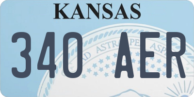 KS license plate 340AER