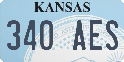 KS license plate 340AES