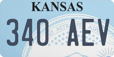 KS license plate 340AEV