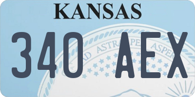 KS license plate 340AEX