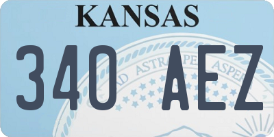 KS license plate 340AEZ