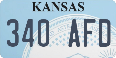 KS license plate 340AFD