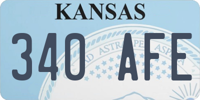 KS license plate 340AFE