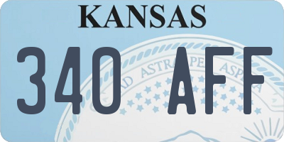 KS license plate 340AFF