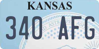 KS license plate 340AFG