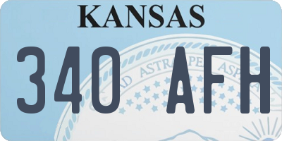 KS license plate 340AFH