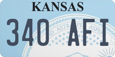 KS license plate 340AFI