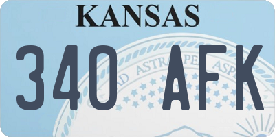 KS license plate 340AFK