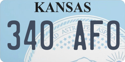 KS license plate 340AFO