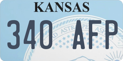 KS license plate 340AFP