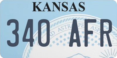 KS license plate 340AFR