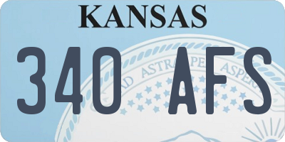 KS license plate 340AFS