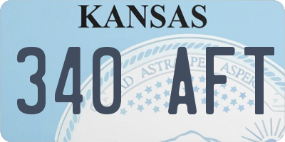 KS license plate 340AFT