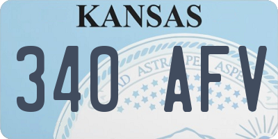 KS license plate 340AFV