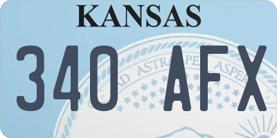 KS license plate 340AFX