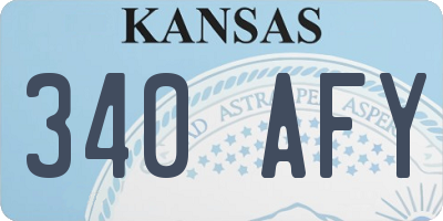 KS license plate 340AFY